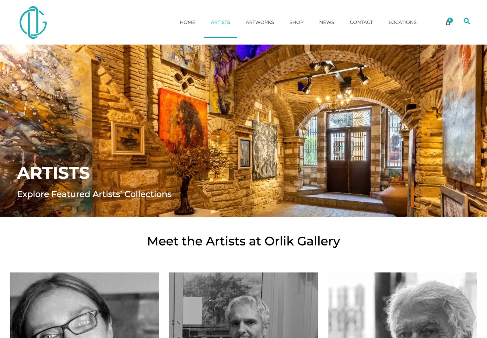 Η σελίδα καλλιτεχνών του orlikgallery.com