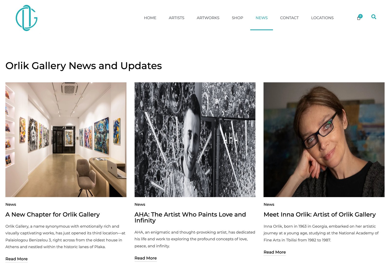 Η editorial ενότητα News του orlikgallery.com